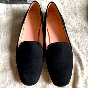 J.Crew classic black suede loafers. Sold out style. New in box